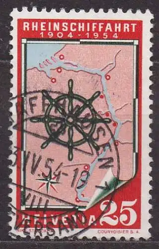 Schweiz, Mi-Nr. 595 gest., Jahresereignisse: 50 Jahre Großschifffahrt auf dem Rhein