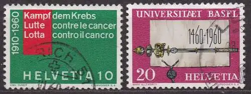 Schweiz, Mi-Nr. 692 + 693 gest., Jahresereignisse 1960