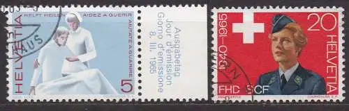 Schweiz, Mi-Nr. 808 + 810 gest., Jahresereignisse 1965