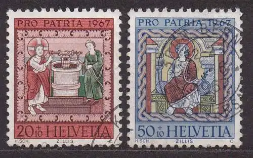 Schweiz, Mi-Nr. 855 + 857 gest., Pro Patria 1967