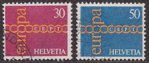 Schweiz, Mi-Nr. 947 - 948 gest., kompl., Europa CEPT 1971