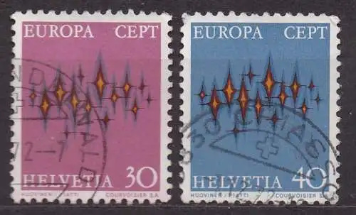 Schweiz, Mi-Nr. 969 - 970 gest., kompl., Europa CEPT 1972