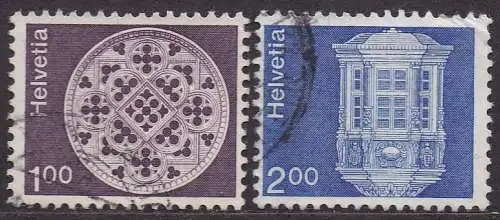 Schweiz, Mi-Nr. 1035 v + 1038 v gest., Architektur und Kunsthandwerk