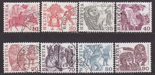 Schweiz, Mi-Nr. 1101, 1102, 1103, 1104, 1105, 1106, 1107 + 1108 gest., Volksbräuche