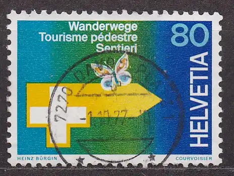 Schweiz, Mi-Nr. 1111 gest., Jahresereignisse 1977 (II): Schweizer Wanderwege