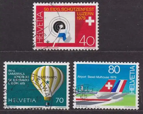 Schweiz, Mi-Nr. 1151, 1152 + 1153 gest., Jahresereignisse 1979 (I)