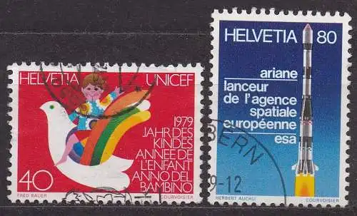 Schweiz, Mi-Nr. 1162 + 1164 gest., Jahresereignisse 1979 (II)