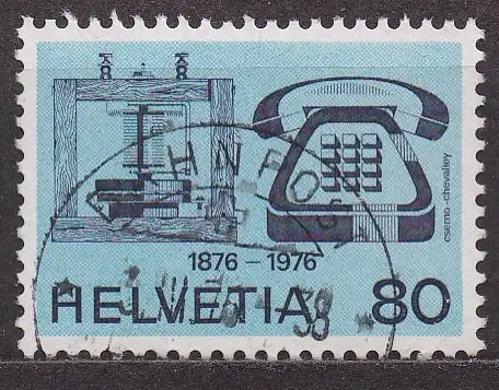 Schweiz, Mi-Nr. 1072 gest., Jahresereignisse 1976 (I): 100 Jahre Telefon