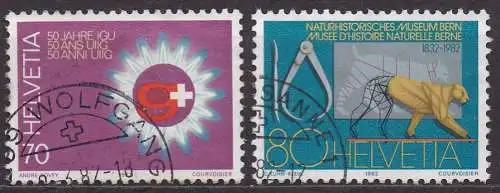 Schweiz, Mi-Nr. 1218 + 1219 gest., Jahresereignisse 1982 (I)