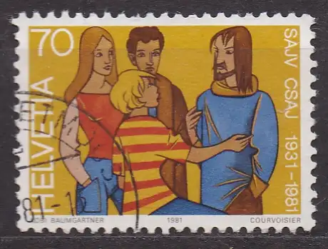 Schweiz, Mi-Nr. 1208 gest., Jahresereignisse 1981 (II): 50 Jahre Schweizerische Arbeitsgemeinschaft der Jugendverbände