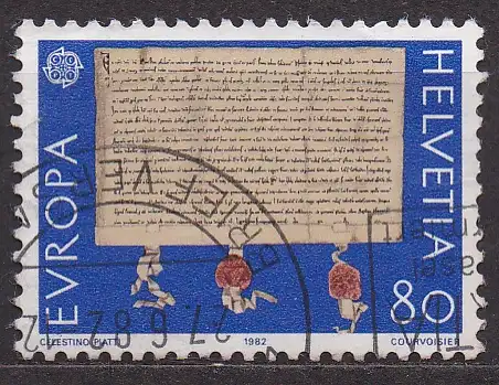 Schweiz, Mi-Nr. 1222 gest., Europa CEPT 1982: Historische Ereignisse (Bundesbrief)