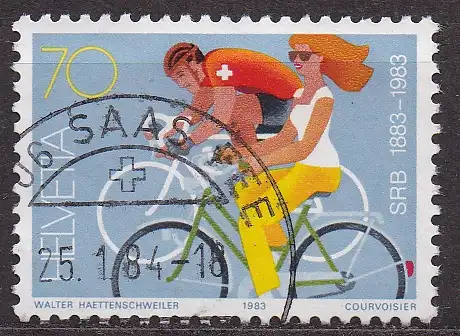 Schweiz, Mi-Nr. 1258 gest., Jahresereignisse 1983 (II): 100 Jahre Schweizerischer Rad- und Motorfahrer-Bund