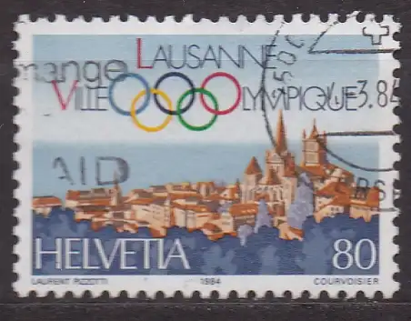 Schweiz, Mi-Nr. 1269 gest., Jahresereignisse 1984: 60 Jahre Sitz des Intern. Olympischen Komitees in Lausanne