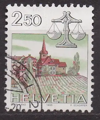 Schweiz, Mi-Nr. 1288 gest., Tierkreiszeichen und Landschaften