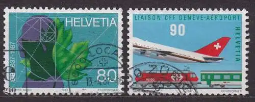 Schweiz, Mi-Nr. 1337 + 1338 gest., Jahresereignisse 1987 (I)