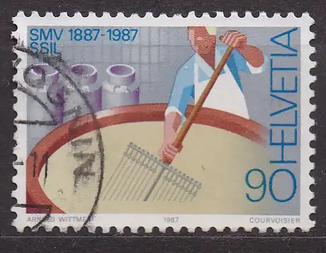 Schweiz, Mi-Nr. 1353 gest., Jahresereignisse 1987 (II): 100 Jahre Schweizerischer Milchwirtschaftlicher Verein