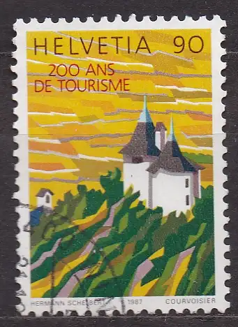 Schweiz, Mi-Nr. 1356 gest., 200 Jahre Tourismus - Hexenturm in Sitten
