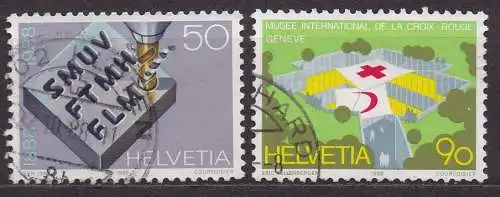Schweiz, Mi-Nr. 1377 + 1379 gest., Jahresereignisse 1988 (II)