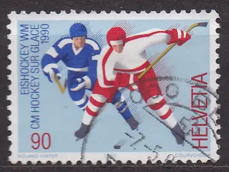 Schweiz, Mi-Nr. 1412 gest., Jahresereignisse 1990 (I): Eishockey-Weltmeisterschaft