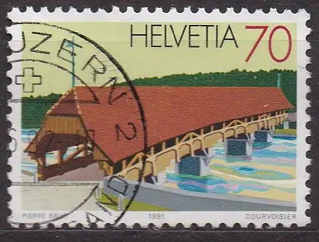 Schweiz, Mi-Nr. 1451 gest., Brücken: "Neubrück" bei Bremgarten