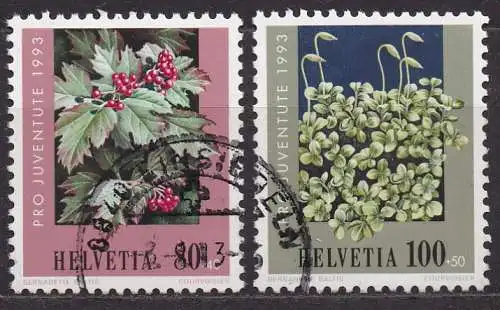 Schweiz, Mi-Nr. 1514 + 1515 gest., Pro Juventute 1993: Pflanzen des Waldes