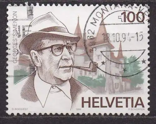 Schweiz, Mi-Nr. 1535 gest., Georges Simenon