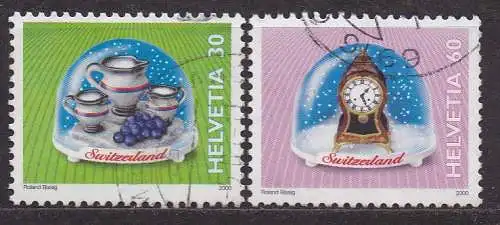 Schweiz, Mi-Nr. 1711 + 1713 gest., Schneekugeln