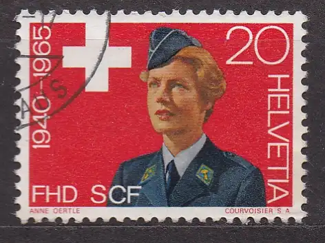 Schweiz, Mi-Nr. 810 gest., Jahresereignisse 1965: 25 Jahre Frauenhilfsdienst