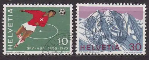 Schweiz, Mi-Nr. 929 + 931 gest., Jahresereignisse 1970 (II)