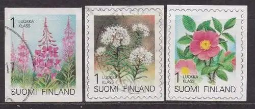 Finnland, Mi-Nr. 1193, 1217 + 1250 gest., Pflanzen