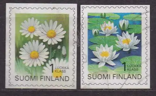 Finnland, Mi-Nr. 1296 + 1350 gest., Pflanzen