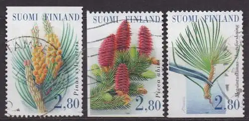 Finnland, Mi-Nr. 1306, 1307 + 1308 gest., Kongress des Intern. Verbandes Forstlicher Forschungsanstalten