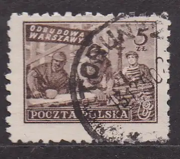 Polen, Mi-Nr. 556 gest., Wiederaufbau von Warschau