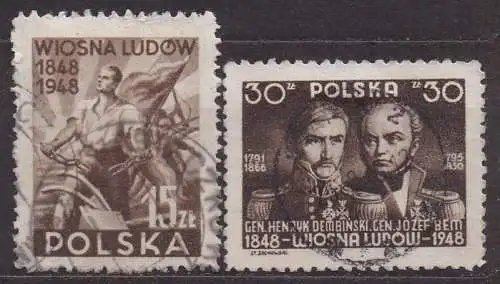 Polen, Mi-Nr. 497 + 498 gest., 100. Jahrestag der Revolution 1848