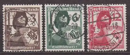 Deutsches Reich, Mi-Nr. 643 - 645 gest., kompl., Luftschutz