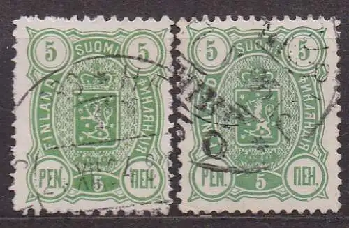 Finnland, Mi-Nr. 28 A + 28 B gest., Wappen