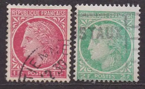 Frankreich, Mi-Nr. 681 + 686 gest., Ceres