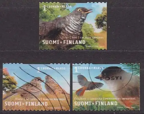 Finnland, Mi-Nr. 1632, 1633 + 1634 gest., Vögel