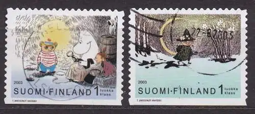 Finnland, Mi-Nr. 1653 + 1654 gest., Die Mumins