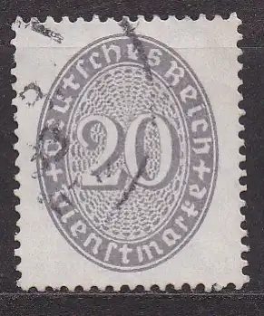 Deutsches Reich, Dienstmarke Mi-Nr. 126 X gest., Wertziffer im Oval