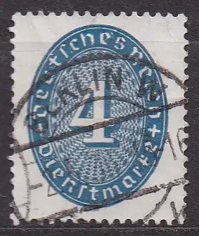 Deutsches Reich, Dienstmarke Mi-Nr. 130 gest., Wertziffer im Oval
