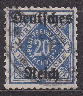 Deutsches Reich, Dienstmarke Mi-Nr. 55 X gest., Ziffer in Raute