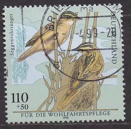 BRD, Mi-Nr. 2018 gest., Wohlfahrt 1998 - Bedrohte Vogelarten