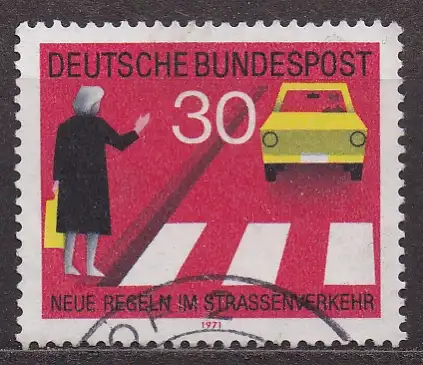 BRD, Mi-Nr. 673 gest., Neue Regeln im Straßenverkehr