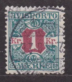 Dänemark, Verrechnungsmarke Mi-Nr. 8 X gest., Ziffer