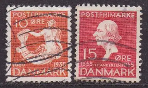 Dänemark, Mi-Nr. 224 + 225 gest., 100 Jahre Märchen von Hans Christian Andersen