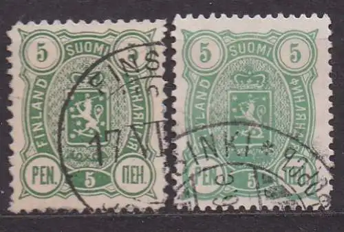 Finnland, Mi-Nr. 28 A + 28 B gest., Wappen