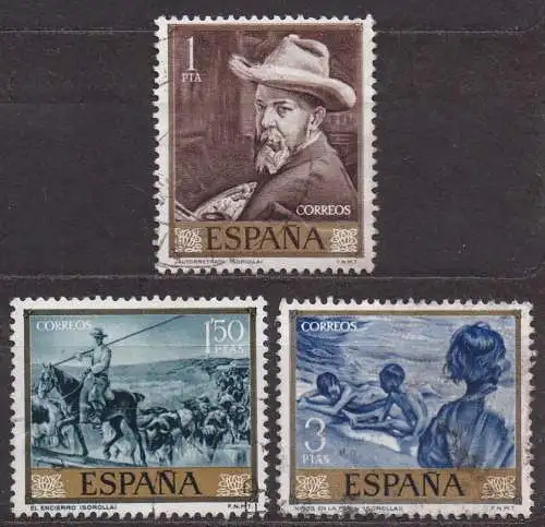 Spanien, Mi-Nr. 1449, 1450 + 1452 gest., Tag der Briefmarke: Gemälde