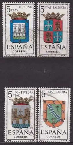 Spanien, Mi-Nr. 1479, 1526, 1528 + 1546 gest., Wappen der Provinzen
