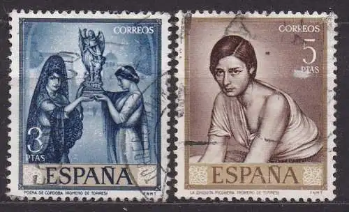 Spanien, Mi-Nr. 1543 + 1544 gest., Gemälde